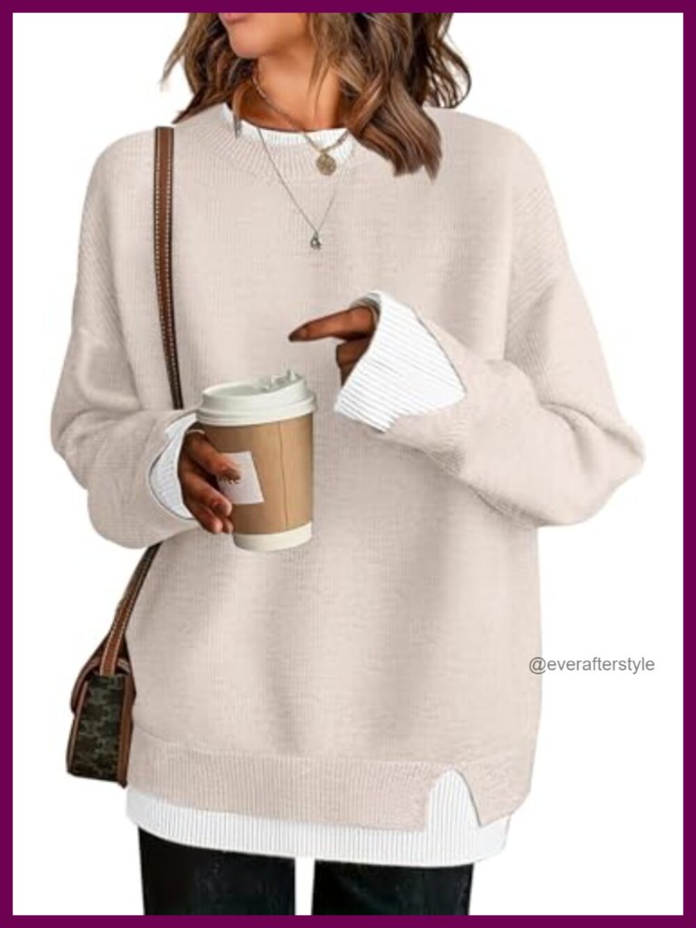 Oversized Patchwork Knit Pullover Sweater Cowboy Chic Teacher Outfit